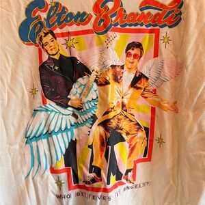 Brandi Carlile and Elton John Graphic Tee - White Vintage-Style Shirt